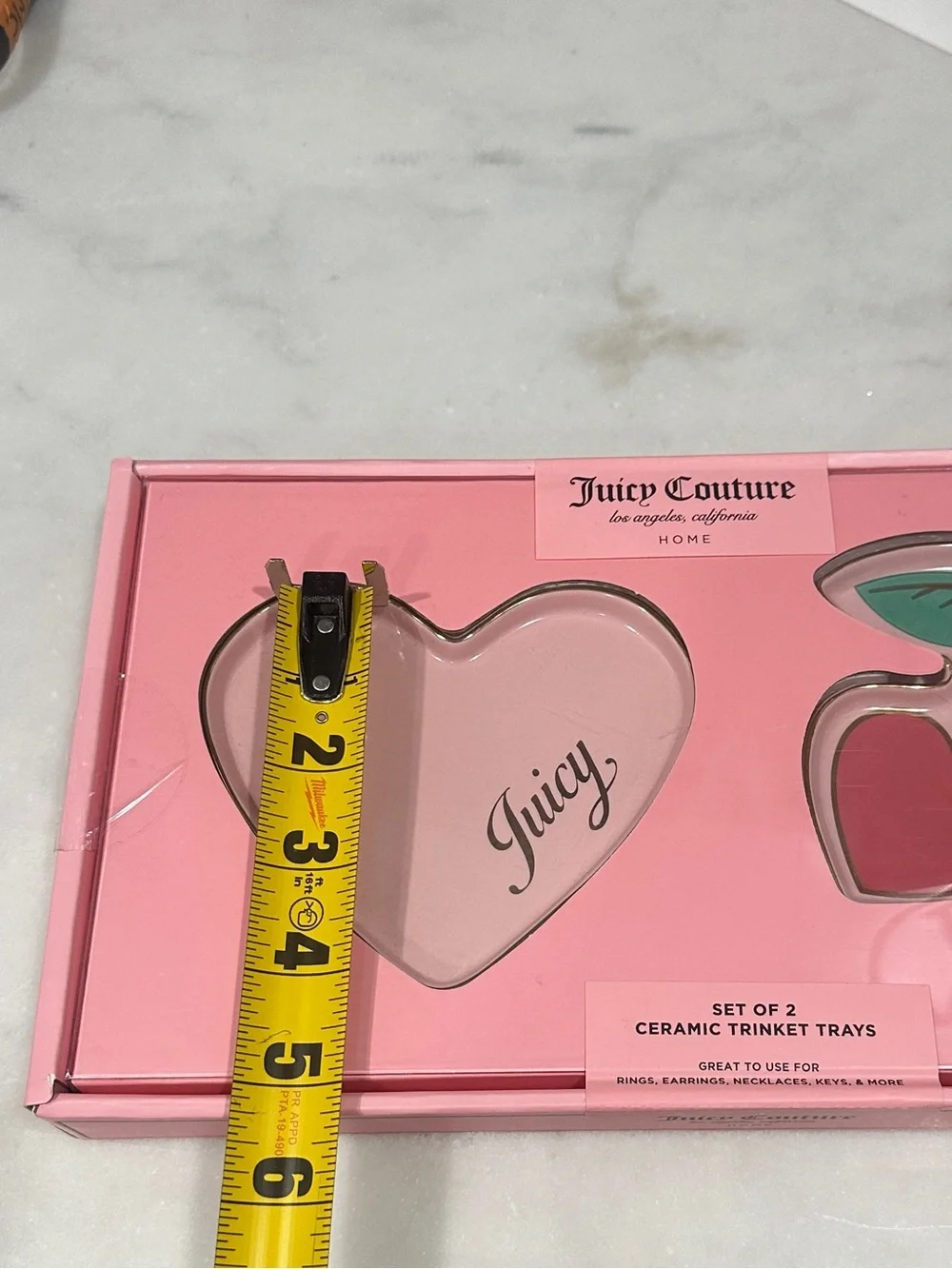 JUICY COUTURE CERAMIC TRINKET TRAYS 2 Piece set NIB SEALED